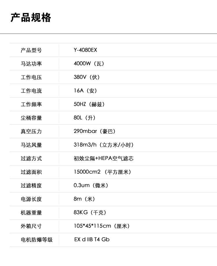 御衛(wèi)仕防爆吸塵器Y-4080EX